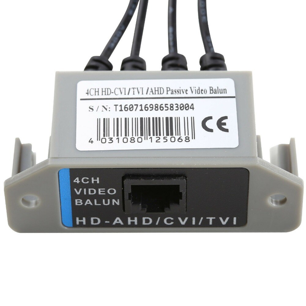 Transceptor de vídeo Balun BNC a UTP RJ45 CCTV, 4CH HD, pasivo, por pares trenzados