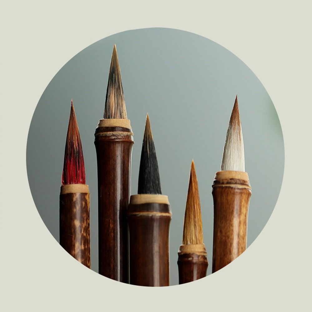 Traditional Chinese Writing Brushes Bamboo Wolf's Hair Writing Brush for Calligraphy Painting Practice Brush