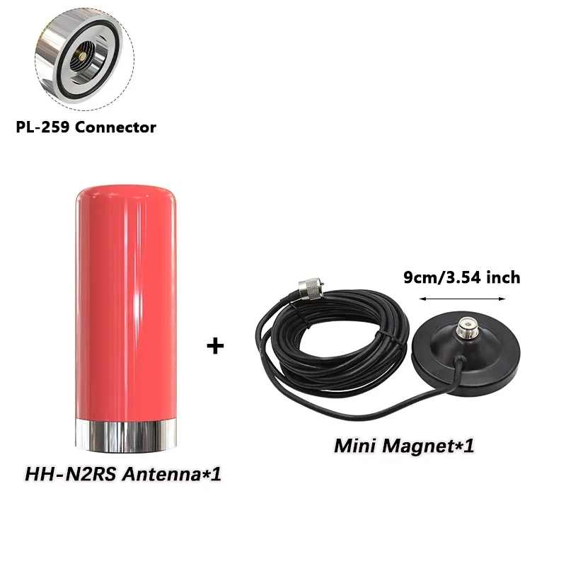 Antena de Radio corta para coche UHF/VHF de doble banda HH-N2RS PL-259 antena 136-174MHz/400-480MHz para IC-980 PRO KT8900 BJ-218 Radio móvil: Verde
