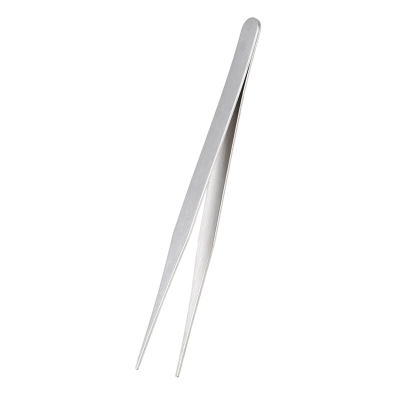 Fine Point Silver Tone Pointy Straight Tweezers 4 1/2"