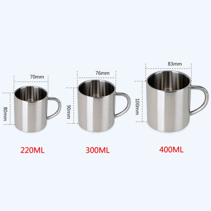 Taza de café de acero inoxidable de doble pared, termo portátil de viaje, jarra de café, leche, té, tazas de agua para oficina, 300ml