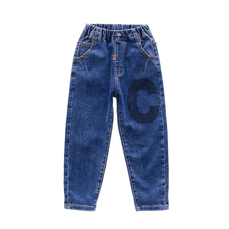 Otoño Jeans Denim para Niño Pantalones de Ropa adolescente imprimir pantalones casuales niños Pantalones Bebé niños azul Pantalones