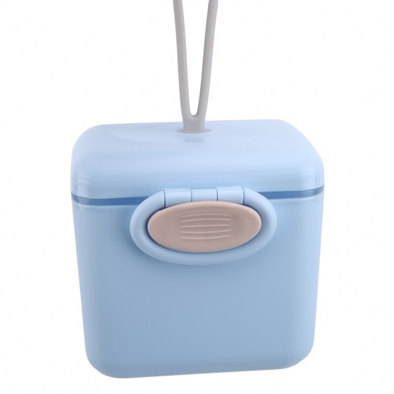 Baby Milk Powder Container With Spoon Portable Infant Formula Dispenser Food Storage Box With Scoop Airtight Baby Food Storage: Blue