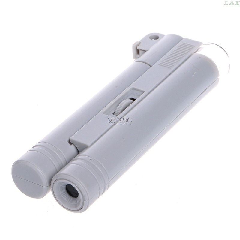 100X Zoom Handheld Microscope LED Light Jewelry Magnifier Lens Loupe Pocket M05
