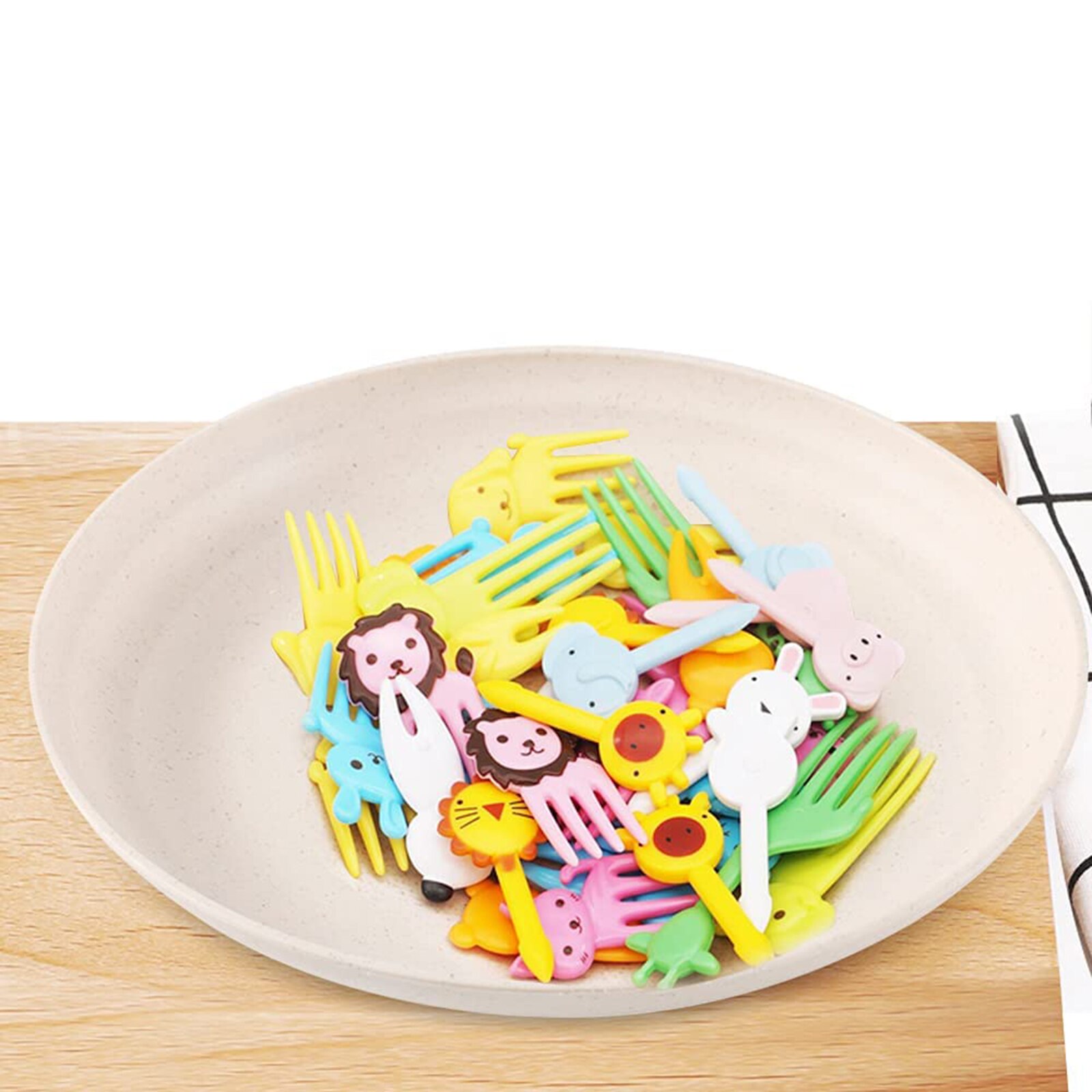 30pcs Kids Fruit Fork Toothpicks Lunch Box Accessories Tableware Decorative Sign Cartoon Animal Child Food Picks Fork