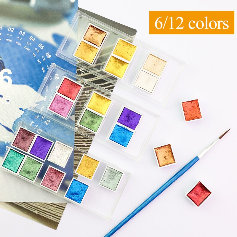 Pearl Series Manual Solid Watercolor Paints Watercolor Paint Set Art Nail Painting Decorative Watercolor Art Decor Makeup