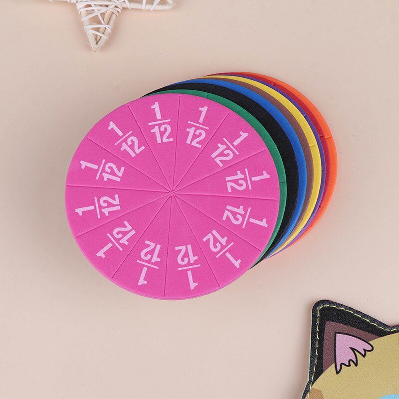 51/12Pcsmagnetic Circulaire Fracties Tellen Houten Speelgoed Kinderen &#39;S Early Onderwijs Math Bediening Leren Educatief Speelgoed