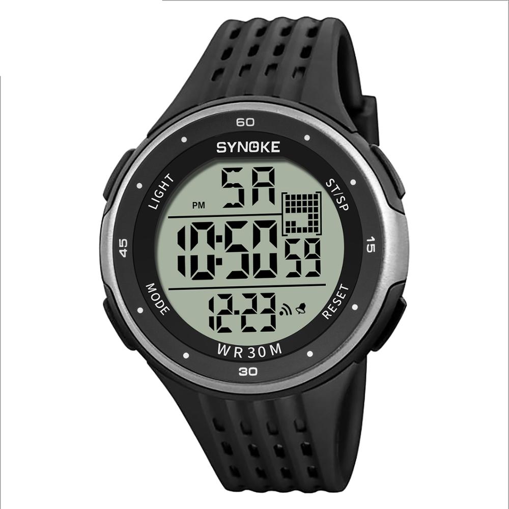 Synoke Mannen Horloge Digitale Horloge Sport Waterdichte Lichtgevende Horloges Schokbestendig Grote Wijzerplaat Elektronische Horloge Klok Mannen Relogios