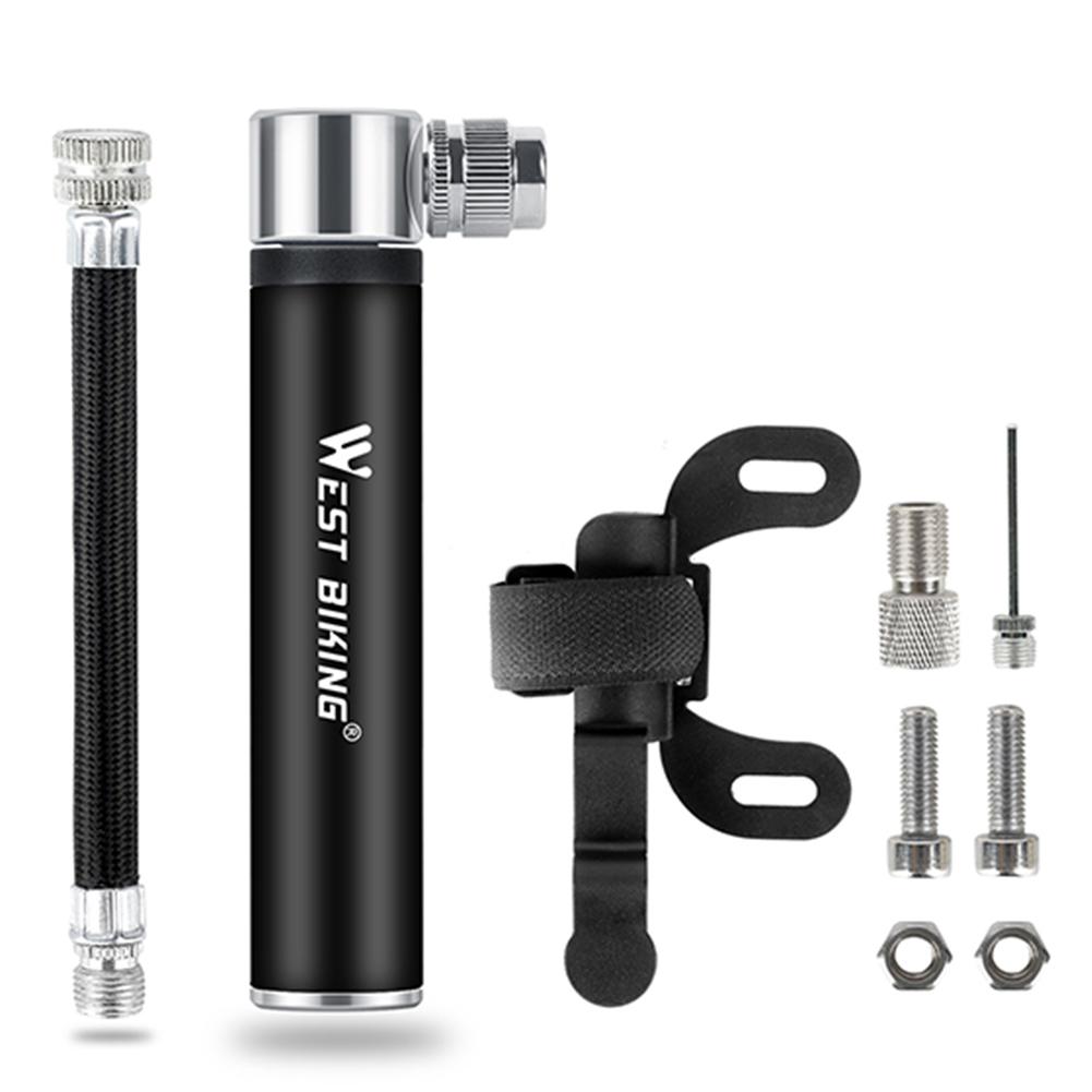 Mini Fahrrad Pumpe Aluminium Legierung Radfahren Hand Luftpumpe Ball Reifen Inflator MTB Mountain Road Bike Pumpe 120PSI Bike Air inflator: Black