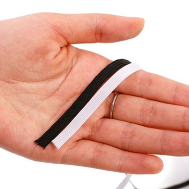 3-12mm 5 yards / lot sort højde elastikbånd spole sybånd flad elastisk ledning sort diy håndlavet tilbehør