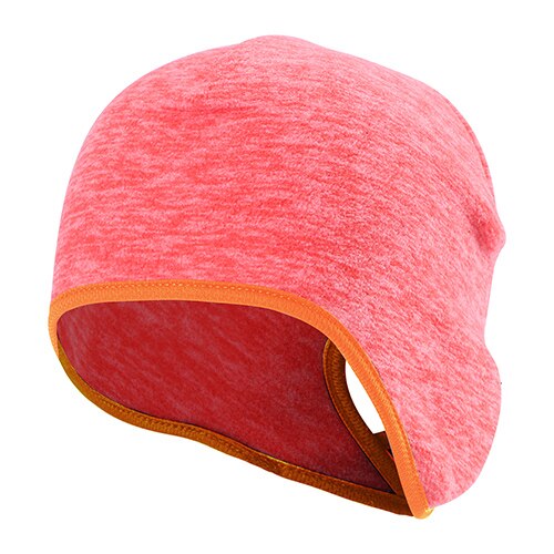 Women's Ponytail Hole Cap Winter Polar Fleece Warmer Bonnet Ear Cover Cold Weather Thermal Bicycle Sweat Hat Bun Skullies Beanie: Orange