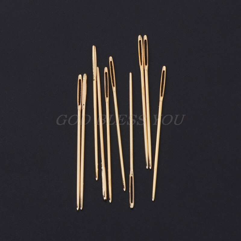10Pcs Golden Embroidery Fabric Cross Stitch Cloth Needles Size 22# 24# 26# 28# Sewing Accessories