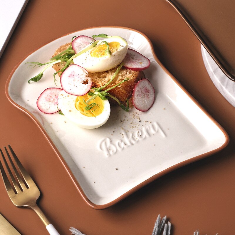 Assiette à pain en céramique, assiette à Dessert aux fruits, plat de petit déjeuner solide, décorations de cuisine créatives et lisses polyvalentes