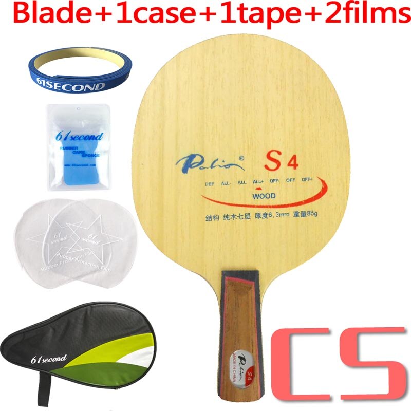 Palio S4 (S-4, S 4), raqueta de tenis de mesa de madera para raqueta de ping-pong: CS with HM case