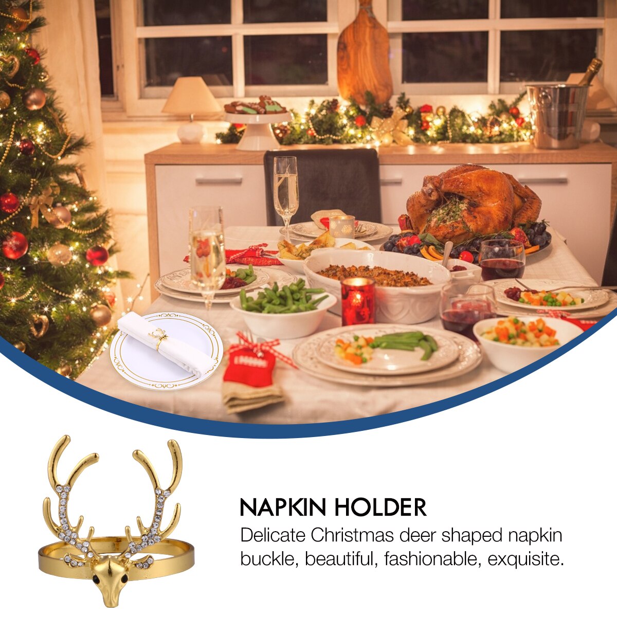 6 stk julehjorte servietringe chic dejlig serviet spænde bord serviet holder serviet holdere serviet spænder til middagsselskab