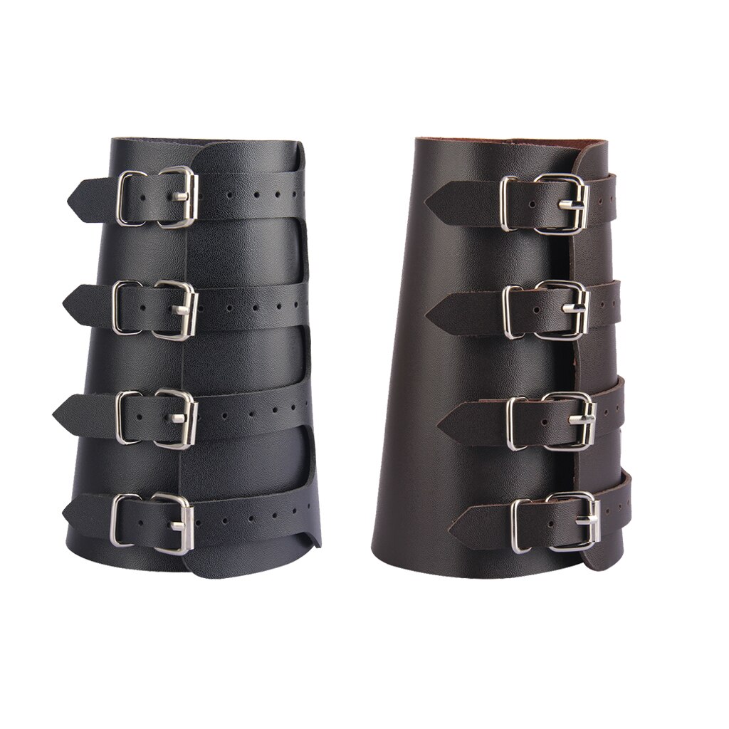 Bracelet à gantelet en cuir pour hommes réglable 4 couches bracelet gothique brassard