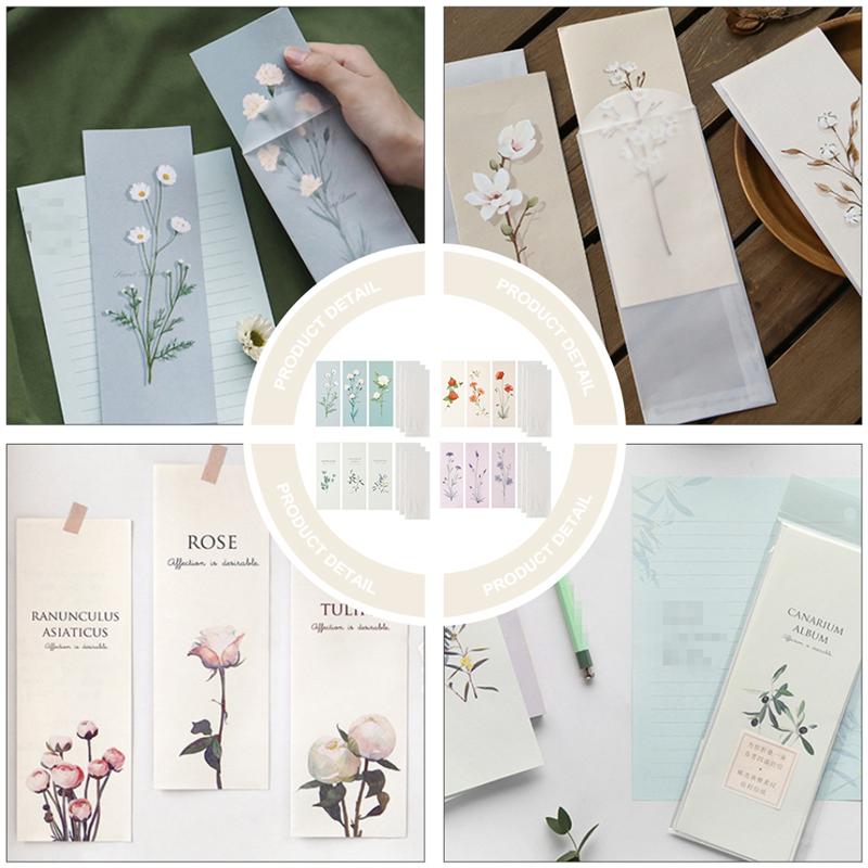 4 Sets of Writing Paper Envelopes Set Fresh Letter Envelope Letter Paper