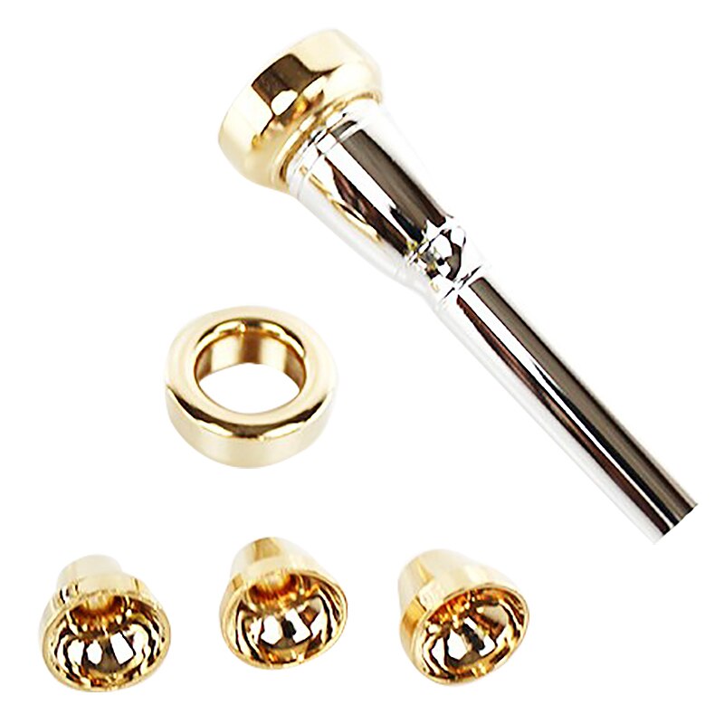 1 Set 2C 3C 2B 3B Mouthpiece for Bb Trumpet Brass Gold Plated a Multi-Purpose T Adapter Gold Lacquer Nozzle