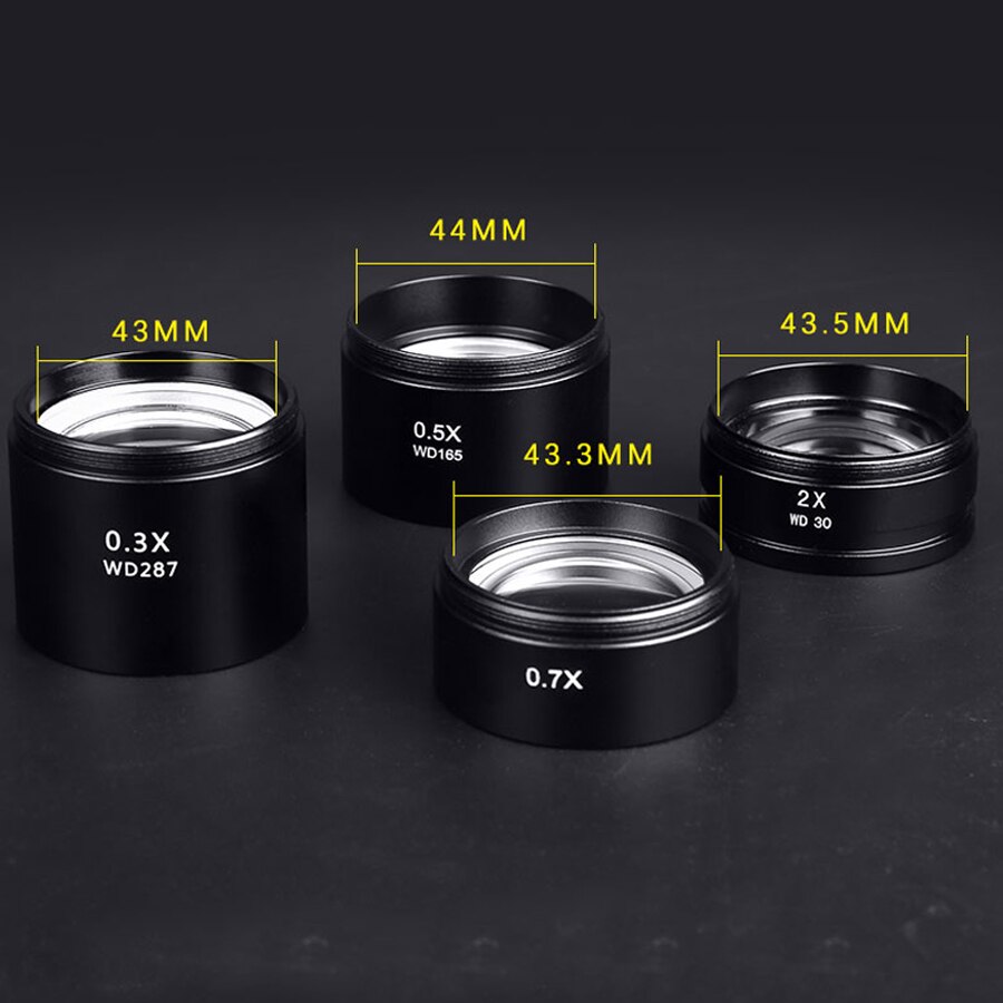 0.3X 0.5X 0.7X 1.0X 2.0X Extra Objecten Lens Microscoop Camera Lens Draad 48Mm Voor Trinoculaire Stereo Zoom Microscoop