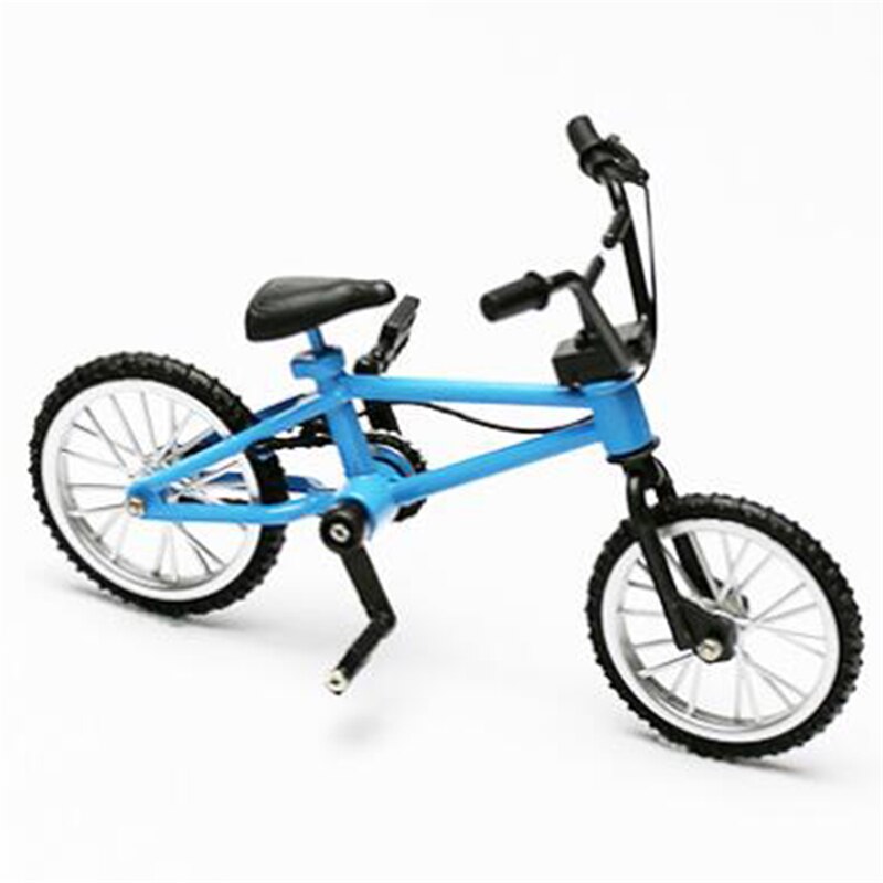 Fingerboard cykel legetøj med bremsetov blå simulering legering finger bmx cykel børn mini størrelse: Blå