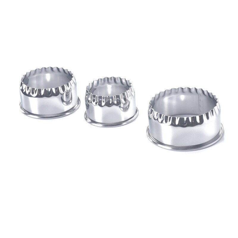 3Pcs Simple And Easy To Use Stainless Steel Mold Dumpling Making Tool Pressing dumpling Wrapper And Cutting Dumpling Wrapper: Flower edge