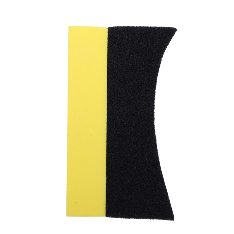 5x automobile voiture roue rondelle pneu pansement applicateur incurvé mousse éponge tampon noir + jaune