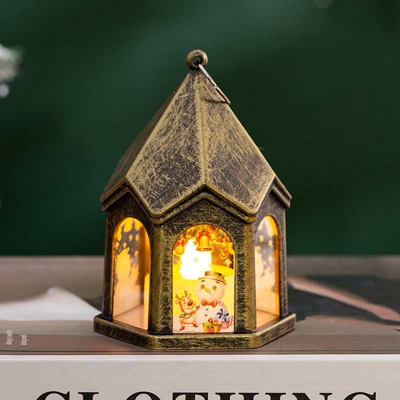 Christmas Tree Pendant Christmas Decoration Children's Luminous Retro Night Light Ornament Desktop Decoration Props: L / light green