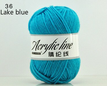 1pc = 50g bløde, miljøvenlige fiberkashmir kamgarn uld til børn farvet dukke akryl sweater smuk babygarn til strik: 36 søblå