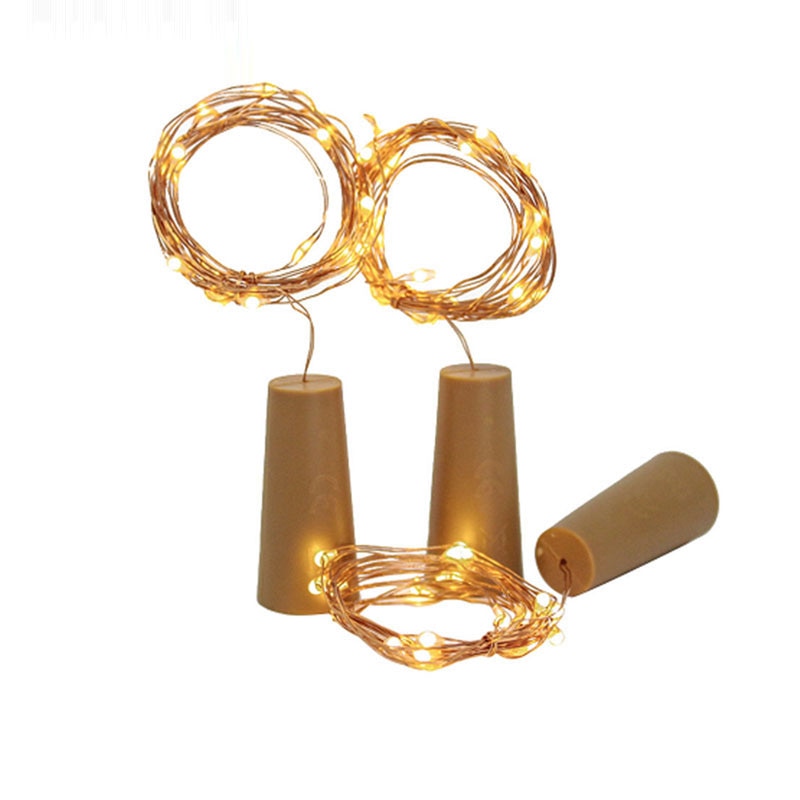 Tira de luces de 1 M10 LEDs con tapón para botellas de vino, decoración en forma de corcho de luces de hadas para Bar, luces de navideñas y festivas