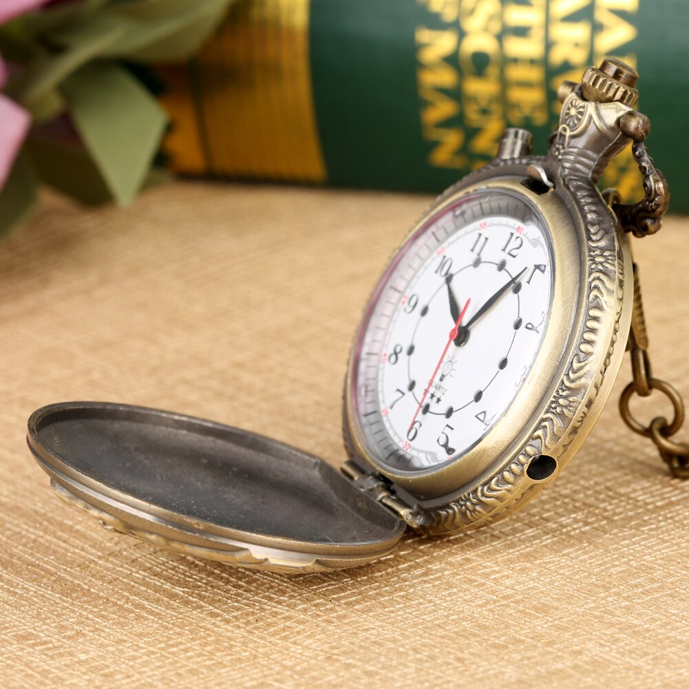 Quartz Pocket Watch Train Steampunk Bronze/Silver/Gold Pendant Watches Unique Clock with LED Fob Watch reloj