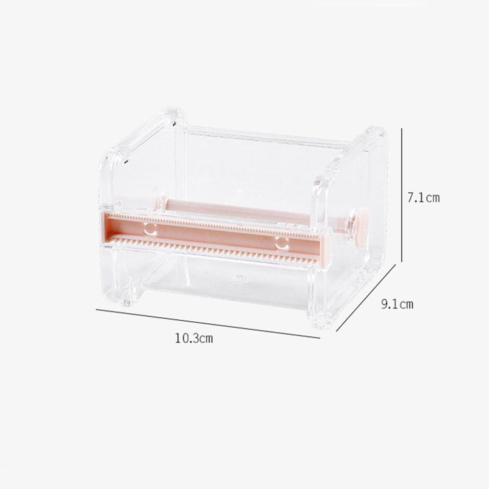 Portable Transparent Adhesive Tape Dispenser Cutter Desk Washi Tape Holder Storage Box Organizer Office School Stationery Supply