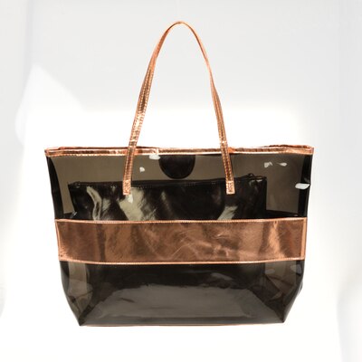 Zomer Vrouwelijke Tas Handtas Mode Transparante Strand Broodje Moeder Tas Jelly Schoudertas Gratis Masker 1Ps