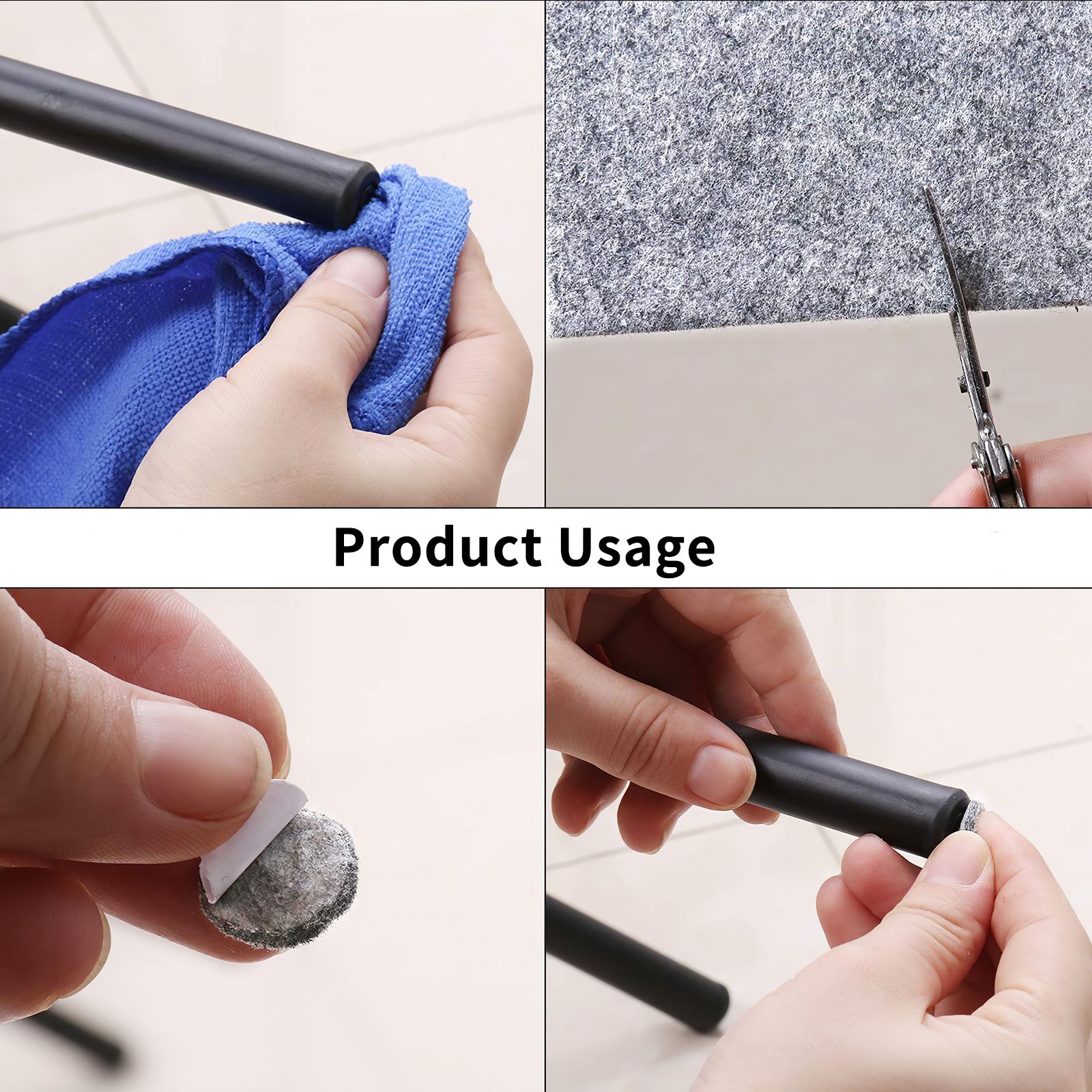 1 Roll Self-Adhesive Felt Furniture Pad Roll For Hard Surfaces Heavy Duty Felt Strip Mute Wear-Resisting Protect The Floor Pads