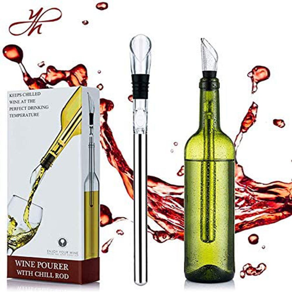 Wine Chiller Stick 3in1 Stainless Steel Wine Bot... Grandado
