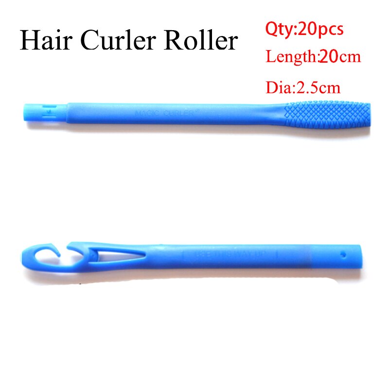 18/20pcs Plastic Hair CurlersLong Hair Curler Hair Roller Spiral Curls Easy Usage with Sticker Hook Styling Tools: 20cm