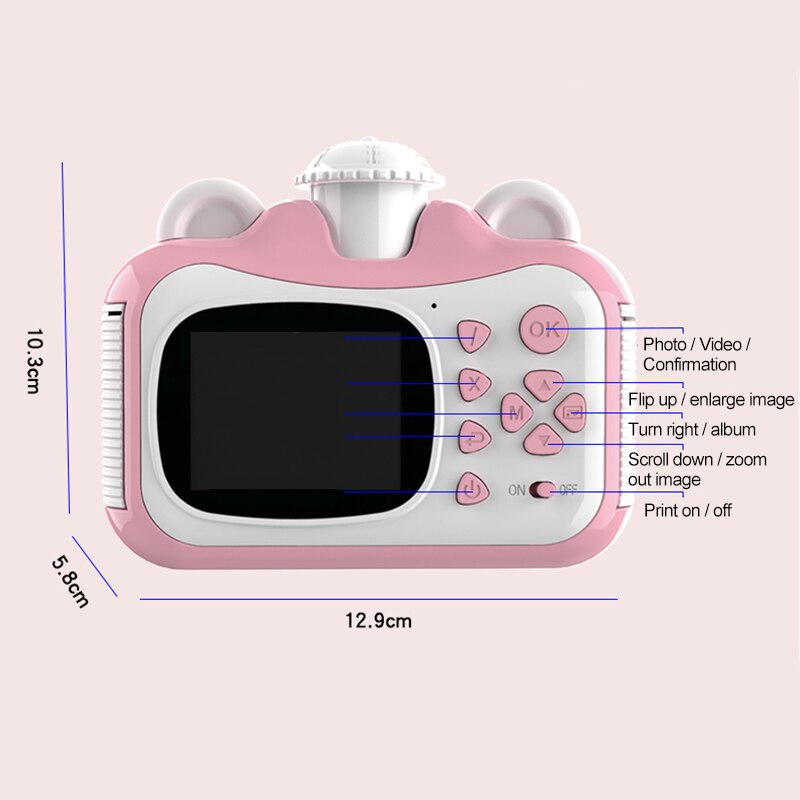 Pickwoo Kinderen Mini Leuke Digitale Print Camera Diy Foto Afdrukken Video Recorder Camcorder Kids Grote Kop Sticker Camera 'S