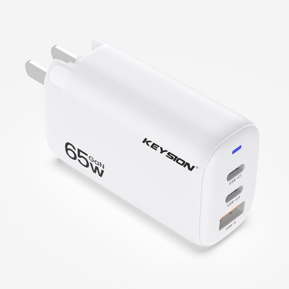 KEYSION – chargeur GaN USB type-c 65W PD Quick Charge 4.0/USB-C pour iPhone 13/12 Pro Max, iPad, Macbook Air: US Plug White