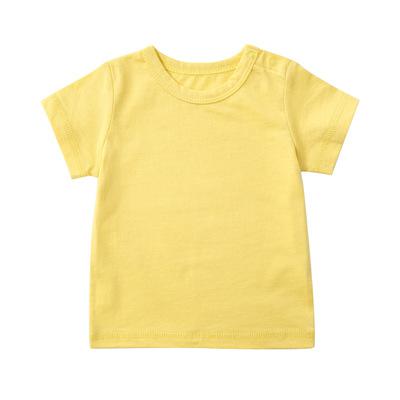 Short Sleeved Shirt 0-2y Boys And Girls Summer Casual T-shirt Toddler Girl Tops Kids Boy T-shirt Cotton Clothing Baby Boy Tops: Gold / 6M