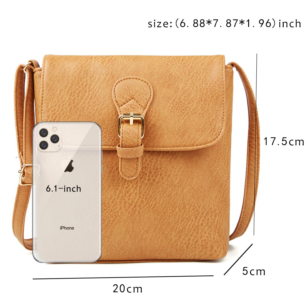 Qianxilu Kleine Frauen Umhängetasche Weiche Gewaschen PU Leder Umhängetasche Schulter Taschen Weibliche Handtasche Geldbörsen Kette