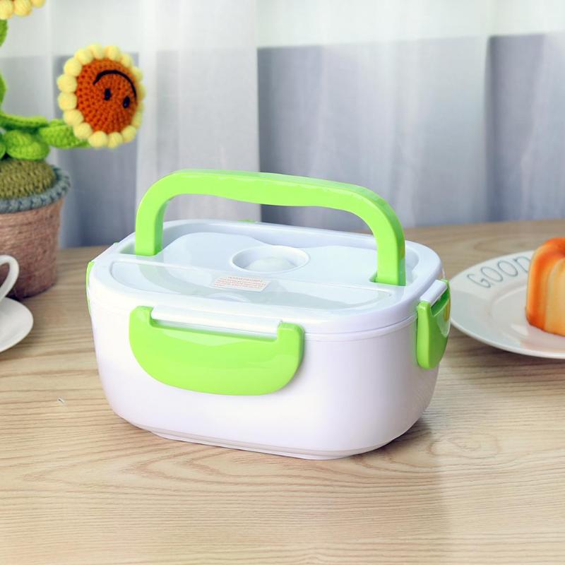 110/220 V/12 V Elektrische Verwarming Lunchbox 1.05L Food-Grade Voedsel Container Doos Voedsel Warmer voor Kids 4 Gespen Servies Sets