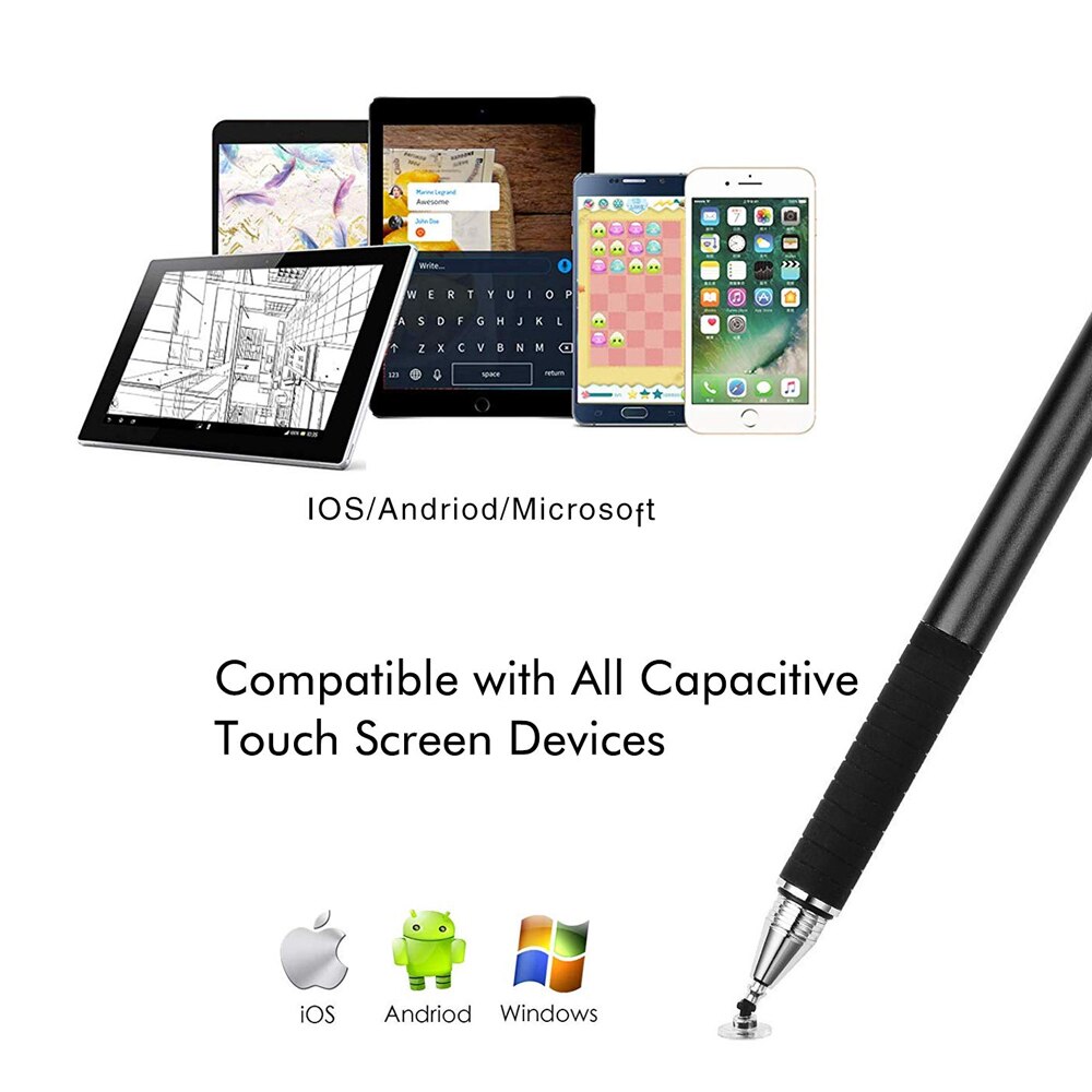 5pcs 2 in 1 Multi-function Touch Screen Pen Universal High Precision Capacitive Fiber Fine Point Disc Stylus for PhoneTablet