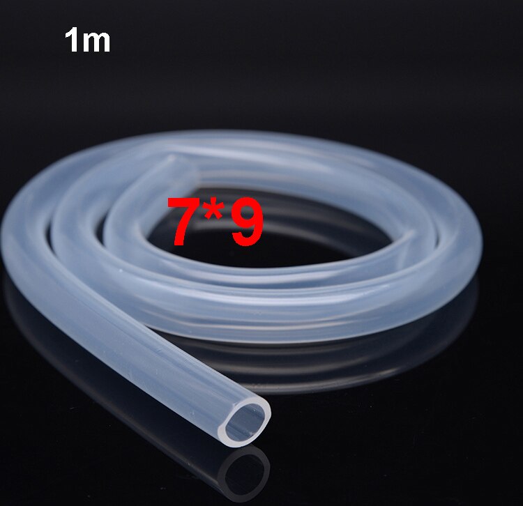Mangueira resistente de alta temperatura 4/6/8/10/12mm id * od 1m tubo de silicone transparente silicone borracha unscented produto comestível: 7x9