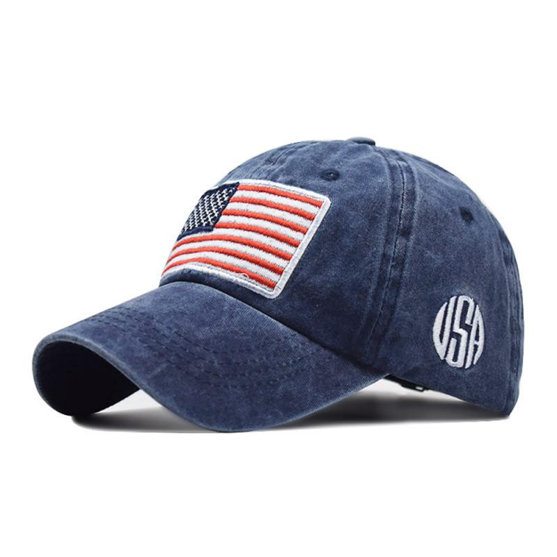 Simplicity Washed Distressed Baseball Cap All-match Flag Cotton Hat Outdoor Cycling Cap Golf Tennis Sports Hat Men and Women