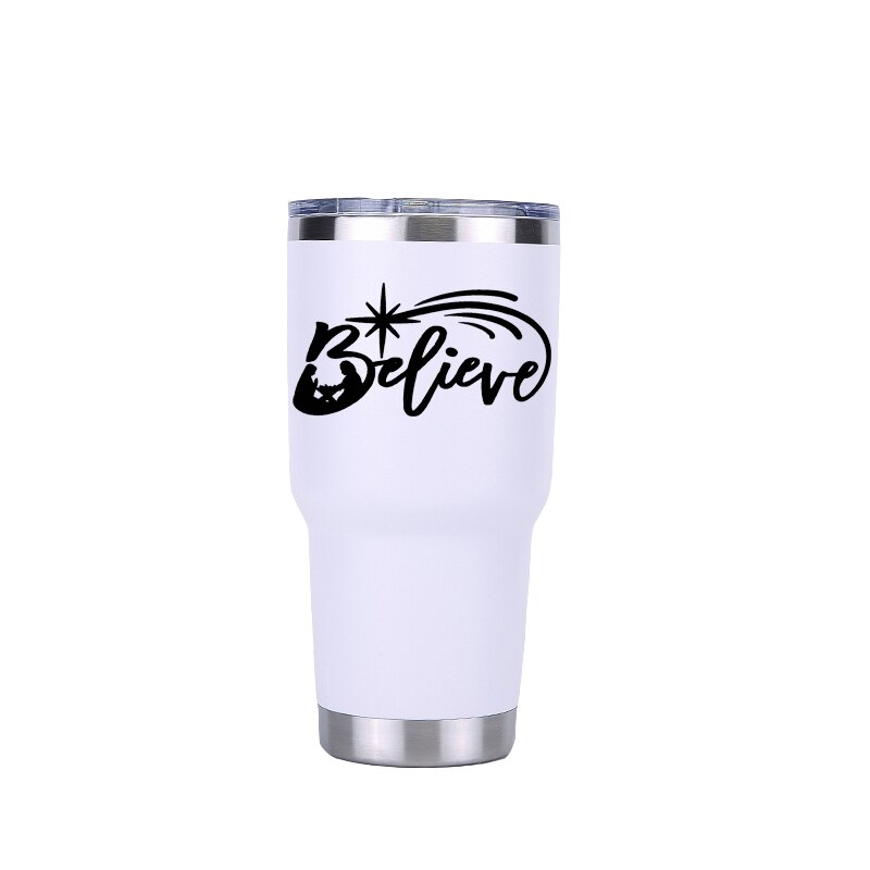 Kiitospäivä 30 oz juomalasia matka auto oluttuppi vesipullo tyhjiöpullot eristetty ruostumattomasta teräksestä termos kahvimukit: 30 oz valkoista