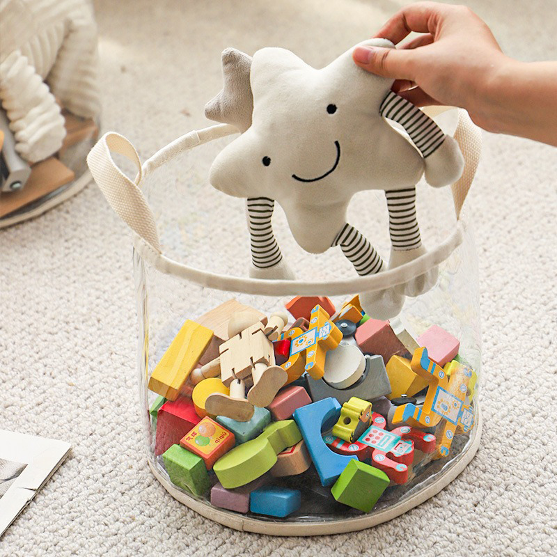 Lagerung Korb kinder Spielzeug Transparent Lagerung Eimer Große Kapazität Haushalt Tragbare Falten Buch Lagerung Box