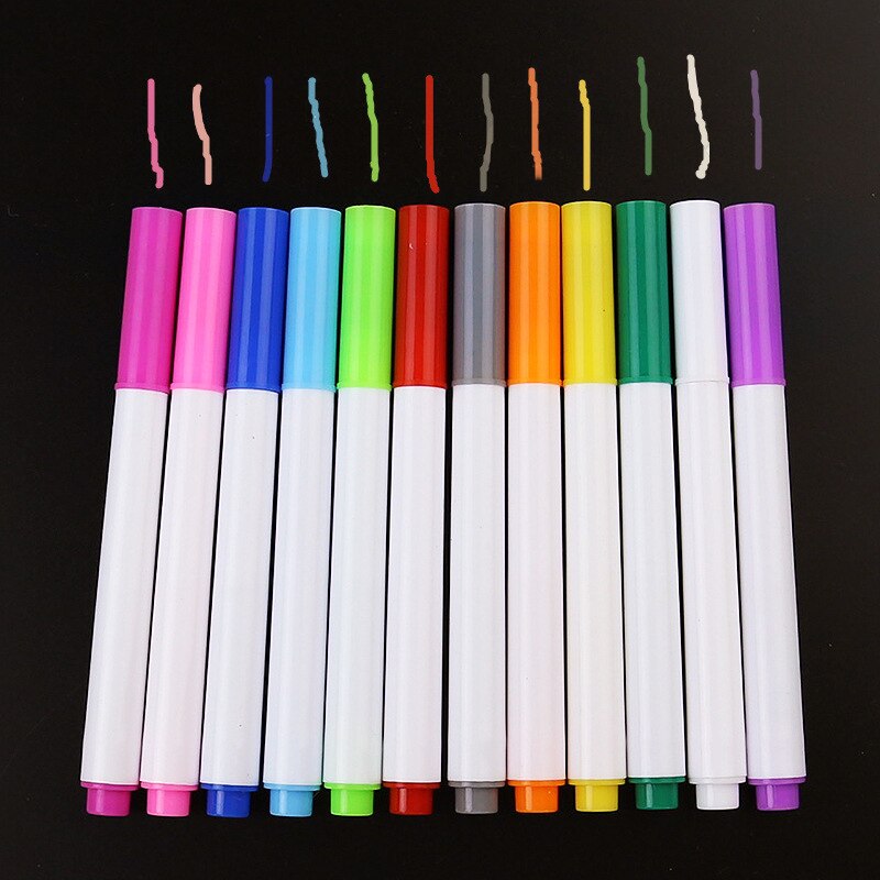 Liquid Chalk Markers Erasable Chalkboard Pen for Blackboard or Glass (12 Colors in one pack)