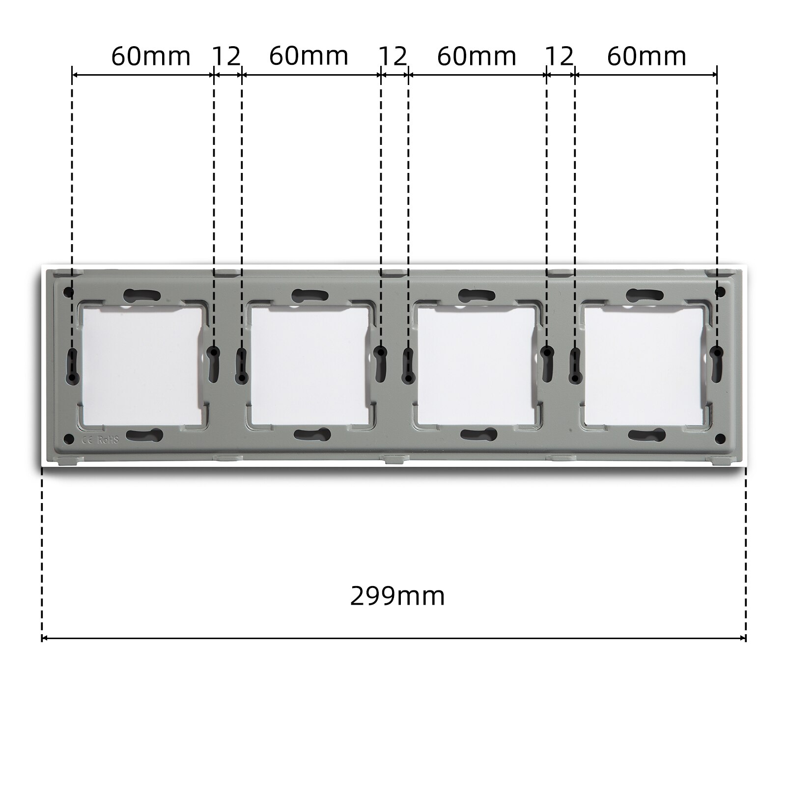BSEED Crystal Glass UK EU Standard 86 157 228 299 mm Single Double Triple Fourfold Glass Frame White Glass Frame Only
