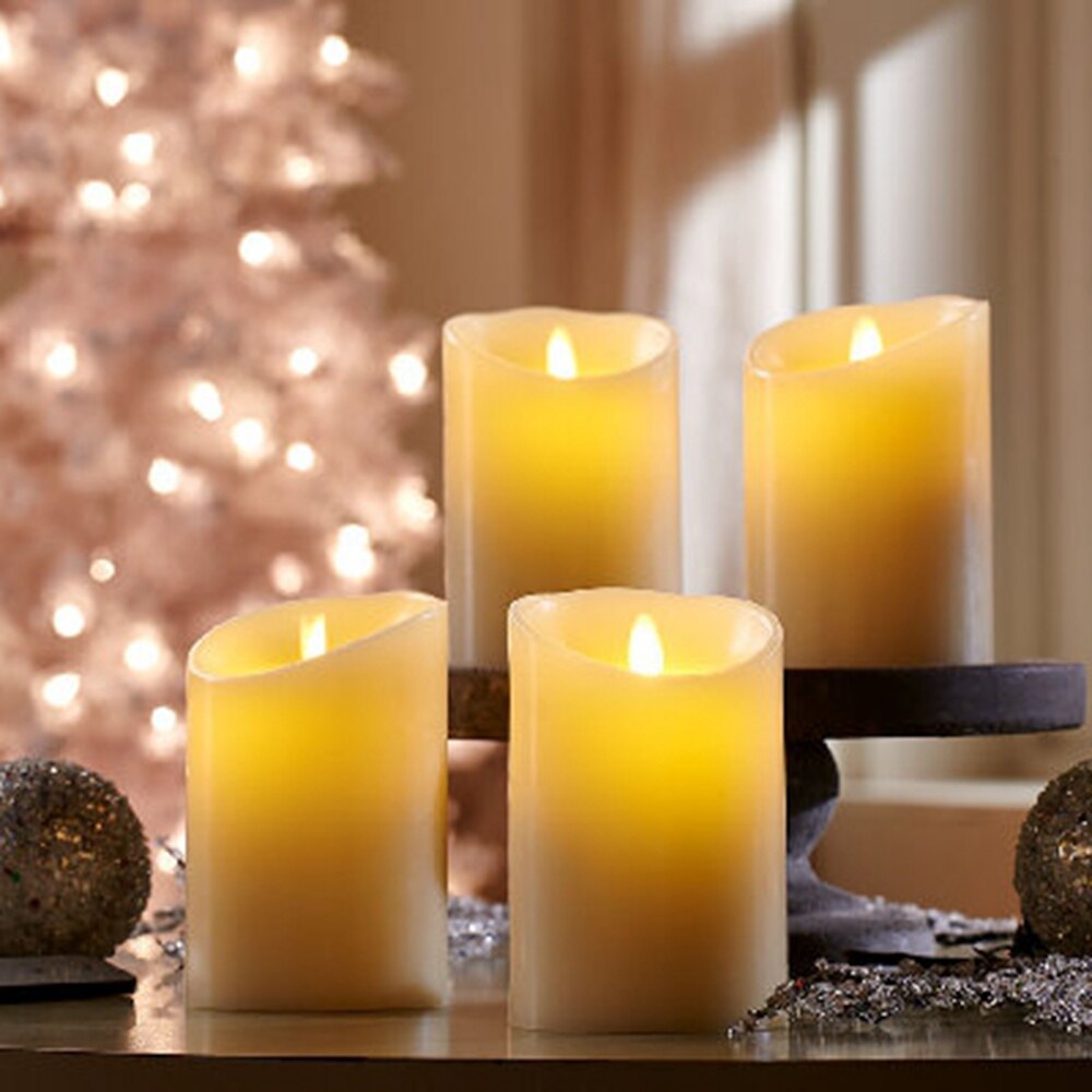 Ksperway flammeløs bevegelig veke søyle led lys 3.5 " *7 "