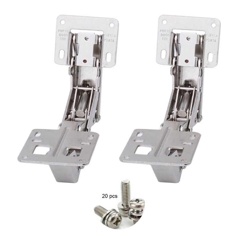 Bisagras hidráulicas/normales de 170 grados, acero laminado en frío, amortiguador de cierre suave, 2 unids/set