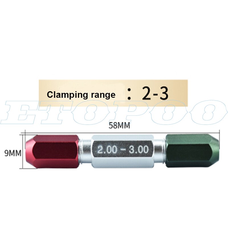 1pcs 0.1-0.49mm 0.5-5.99mm 6-9.99mm 20.0mm Cylindrical Pin gauge Smooth Plug Gauge Hole Gauge handle step Pin Gage holder tools: handle 2-3 1pcs